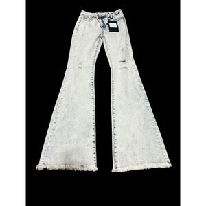 NWT Willow Boutique X Risen Tummy Control Acid Light Jeans Size 1/25 A10